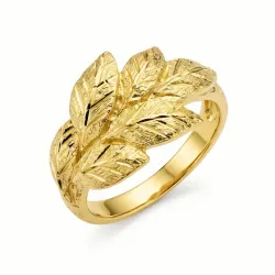 Blatt Ring aus vergoldetes Messing - Pure Nature
