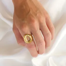 Wasserfest Ring aus vergoldetem Edelstahl - OCEANA