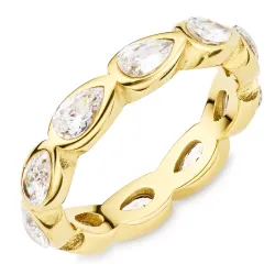 Wasserfest Zirkon Ring aus vergoldetem Edelstahl - OCEANA