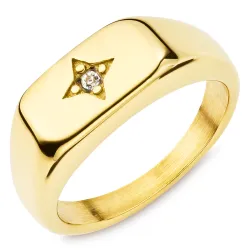 Wasserfest Stern Ring aus vergoldetem Edelstahl - OCEANA