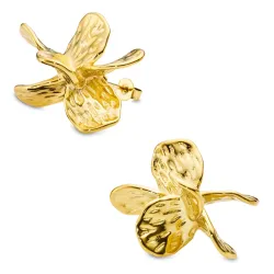 Wasserfester Blumen Ohrringe in vergoldetem Stahl - OCEANA
