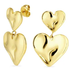 Wasserfester Herz Ohrringe in vergoldetem Edelstahl - OCEANA