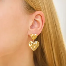 Wasserfester Herz Ohrringe in vergoldetem Edelstahl - OCEANA