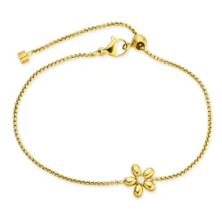 Wasserfest Blumen Armband aus vergoldetem Stahl - OCEANA