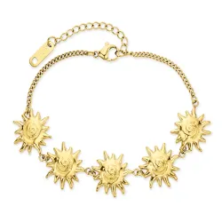 Wasserfest Sonne Armband aus vergoldetem Stahl - OCEANA