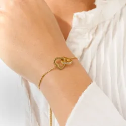 Wasserfest Herz Armband aus vergoldetem Stahl - OCEANA