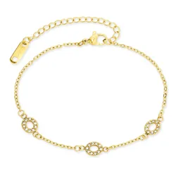 Wasserfest Zirkon Armband aus vergoldetem Stahl - OCEANA