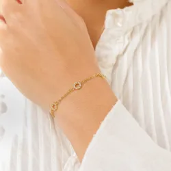 Wasserfest Zirkon Armband aus vergoldetem Stahl - OCEANA