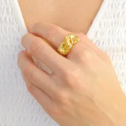 Wasserfest Ring aus vergoldetem Stahl - OCEANA