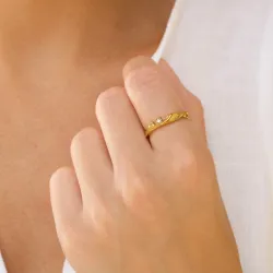 Wasserfest Zirkon Ring aus vergoldetem Edelstahl - OCEANA