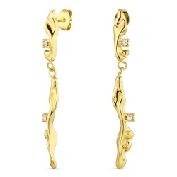 Wasserfester Zirkon Ohrringe in vergoldetem Stahl - OCEANA