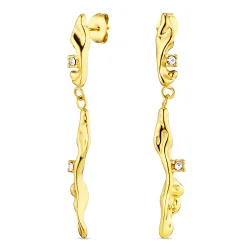 Wasserfester Zirkon Ohrringe in vergoldetem Stahl - OCEANA