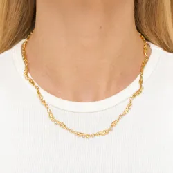 Wasserfest Zirkon Halskette aus vergoldetem Stahl - OCEANA