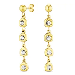 Wasserfester lange Zirkon ketten ohrringe in vergoldetem Stahl - OCEANA