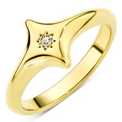 Wasserfest Stern Zirkon Ring aus vergoldetem Stahl - OCEANA
