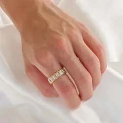 Wasserfest Zirkon Ring aus vergoldetem Edelstahl - OCEANA