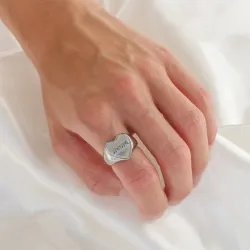 Wasserfest Herz Ring aus Stahl - OCEANA