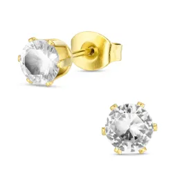 5 mm Wasserfester Zirkon Ohrstecker in vergoldetem Stahl - OCEANA