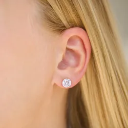 7 mm Wasserfester Zirkon Ohrstecker in vergoldetem Stahl - OCEANA