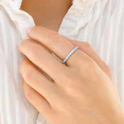 Wasserfest Zirkon Ring aus Stahl - OCEANA