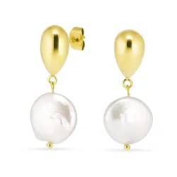 Wasserfester Perle Ohrringe in vergoldetem Edelstahl - OCEANA