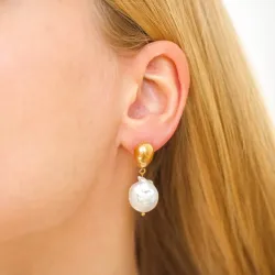 Wasserfester Perle Ohrringe in vergoldetem Edelstahl - OCEANA