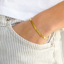 Wasserfest Armband aus vergoldetem Edelstahl  x 4,0 mm  - OCEANA