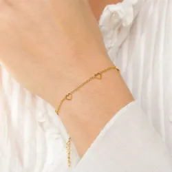 Wasserfest Herz Armband aus vergoldetem Stahl - OCEANA