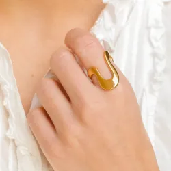 Wasserfest Ring aus vergoldetem Stahl - OCEANA