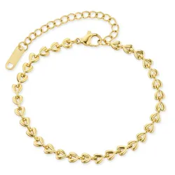 Wasserfest Herz Armband aus vergoldetem Stahl - OCEANA