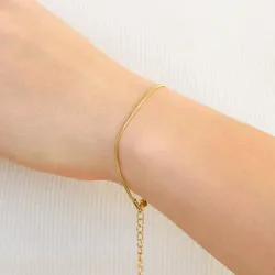 Wasserfest Armband aus vergoldetem Edelstahl 15 cm + 4 cm x 1,0 mm  - OCEANA