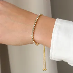 Wasserfest Zirkon Armband aus vergoldetem Stahl - OCEANA