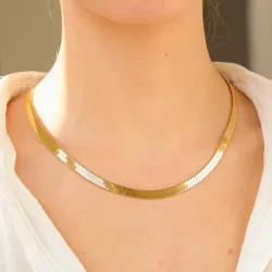 Wasserfest Halskette aus vergoldetem Edelstahl 45 cm x 6 mm  - OCEANA