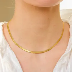 Wasserfest Halskette aus vergoldetem Edelstahl 37 + 5 cm x 3,5 mm  - OCEANA