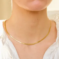 Wasserfest Halskette aus vergoldetem Edelstahl 40 + 5 cm x 3 mm  - OCEANA