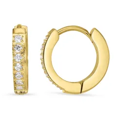 Wasserfester 15 mm Zirkon Kreole in vergoldetem Stahl - OCEANA