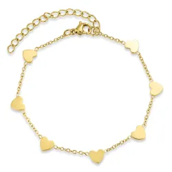 Wasserfest Herz Armband aus vergoldetem Stahl - OCEANA