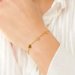 Wasserfest Herz Armband aus vergoldetem Stahl - OCEANA