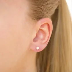 4 mm Wasserfester weißem Perle Ohrstecker in vergoldetem Edelstahl - OCEANA