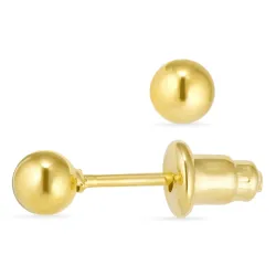 5 mm Wasserfester Ohrstecker in vergoldetem Stahl