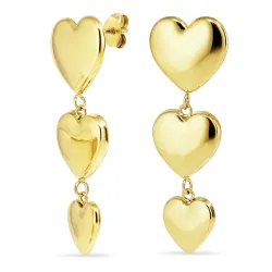 Wasserfester Herzen Ohrringe in vergoldetem Stahl - OCEANA