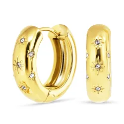 Wasserfester Zirkon Kreole in vergoldetem Edelstahl - OCEANA