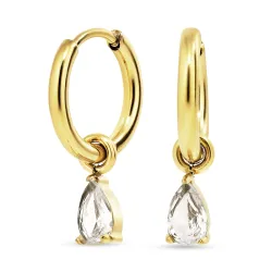 Wasserfester Zirkon Kreole in vergoldetem Edelstahl - OCEANA