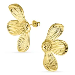 Wasserfester Blumen Ohrringe in vergoldetem Edelstahl - OCEANA