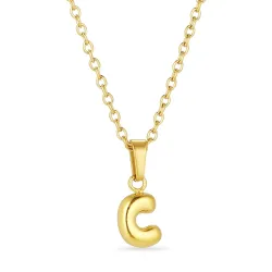 Wasserfest buchstab c Halskette aus vergoldetem Stahl - OCEANA
