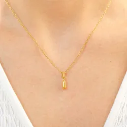 Wasserfest buchstab i Halskette aus vergoldetem Stahl - OCEANA