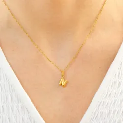 Wasserfest buchstab n Halskette aus vergoldetem Stahl - OCEANA