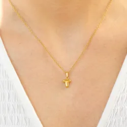 Wasserfest buchstab t Halskette aus vergoldetem Stahl - OCEANA