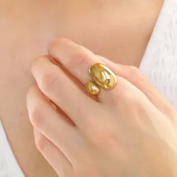 Wasserfest Ring aus vergoldetem Edelstahl - OCEANA