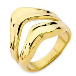 Wasserfest Ring aus vergoldetem Stahl - OCEANA